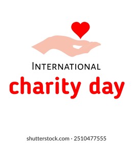 "Minimalist International Charity Day design featuring a hand holding a red heart. Ideal for promoting charity events, volunteer activities, and social good initiatives." - Powered by Shutterstock