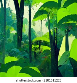 Minimalist Jungle Forset Illustrations Stock Illustration 2181511223 ...