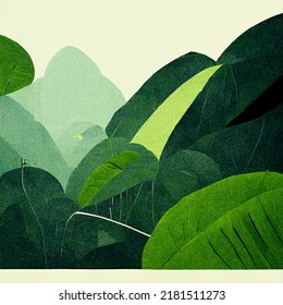 Minimalist Jungle Forset Illustrations Stock Illustration 2181511273 ...