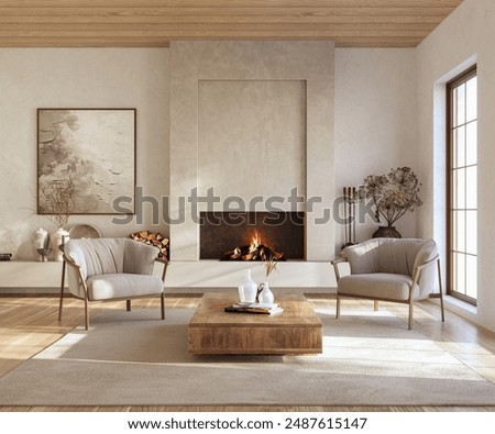 Image, Stock Photo Minimalist interior design of a modern bedroom corner