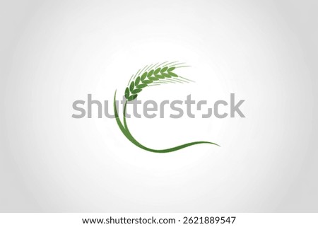 A minimalist logo design featuring a single, stylized wheat stalk
