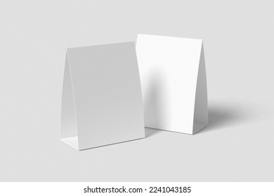 Minimalist paper table tent mockup. 3D illustration realistic rendering object. - Powered by Shutterstock