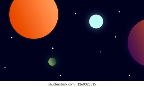 Minimalist Planets Wallpaper With Gradient Colors