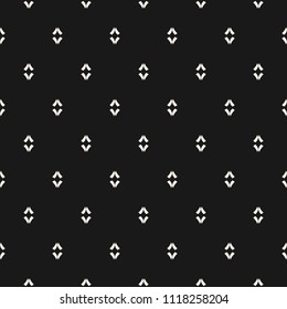 Minimalist raster seamless pattern. Simple dark geometric texture. Abstract minimal background with small linear shapes. Black and white design element for decor, fabric, cloth, wrapping, covers, web