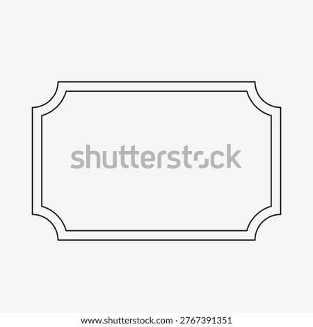 Minimalist rectangular frame with decorative corners on a white background, ideal for labels, invitations, or certificates.