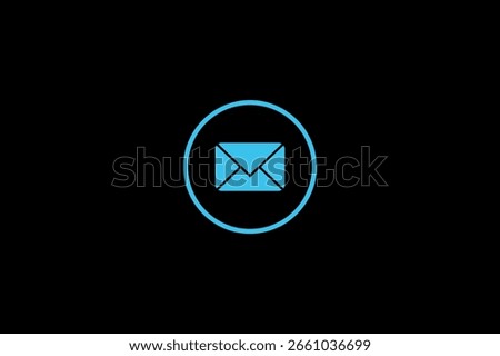 minimalist SMS message icon, envelope simbol for mobile apps and websites 