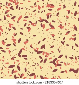 Minimalist Terrazzo Art. Warm Color Palette. Soft Yellow Background. Confetti Texture.