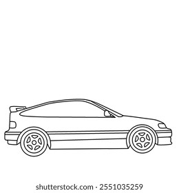 Minimalist vector illustration showing the side view of a classic, vintage, retro luxury hatchback sports car. Perfect for a variety of design projects, from posters to automotive magazine covers. - Powered by Shutterstock