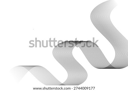 Minimalist white background featuring elegant black snaky wavy curved lines.