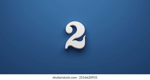 Minimalist white number 2 logo design on a blue background, representing simplicity and modern aesthetics - Powered by Shutterstock