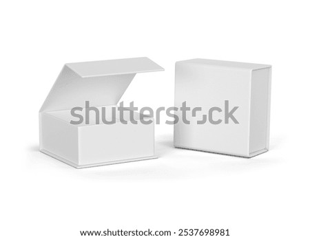 Minimalist White Rectangular Box with Rounded Edges and Smooth Material