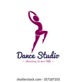 Logo Dance Studio Form Silhouette Girl Stock Illustration 1870315666 ...