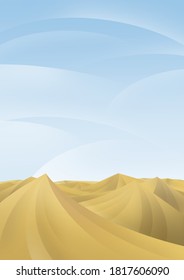 minimalistic desert landscape with smooth shape shading