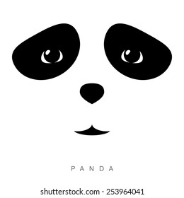 Minimalistic Illustration. Cute Panda Face