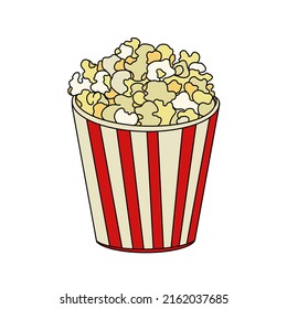 Minimalistic Illustration Popcorn Sketch Pack Popcorn Stock ...