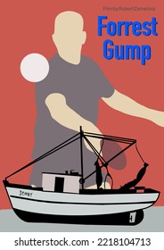 Minimalistic Poster Of Movie Forrest Gump By Robert Zemeckis. Poster Ready For Printing In Formats Up To A2 (4961*7016 Px)