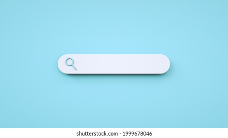 Minimalistic Style Empty Search Box On Blue Background, Web Search, Cartoon Style - 3D Rendering