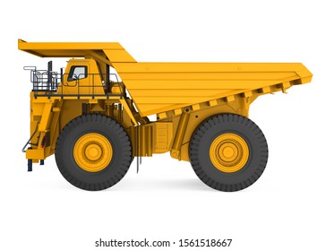 Mining Haul Truck Isolated (side View). 3D Rendering