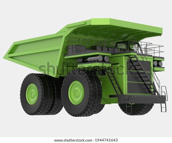 Mining truck isolated on background. 3d\
rendering -\
illustration
