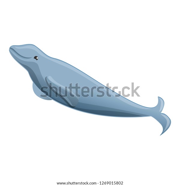 Minke whale icon. Cartoon of minke whale\
icon for web design isolated on white\
background