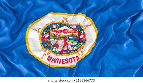 Minnesota State Flag. 3d Render