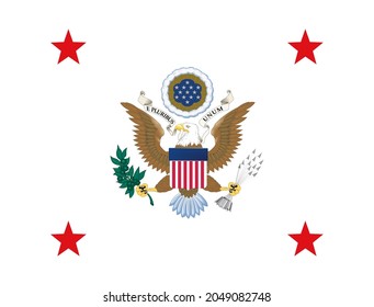 Minsk, Belarus - May, 2021: Top View Of Flag Of United States Assistant Secretary Of War, No Flagpole. Plane Design, Layout. Flag Background.