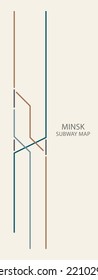 Minsk City Subway Vector Map Colored