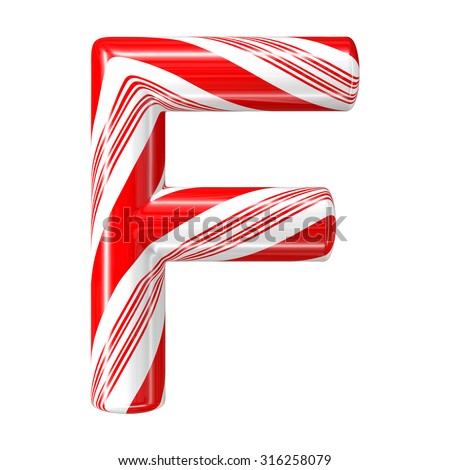 Mint Hard Candy Cane 3 D Alphabet Stockillustration 316258079