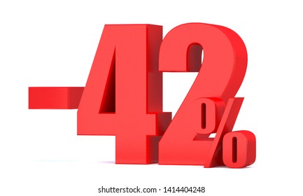 Minus 42 Percent Off 3d Sign Stock Illustration 1414404248 | Shutterstock