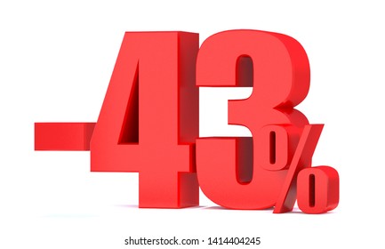 Minus 43 Percent Off 3d Sign Stock Illustration 1414404245