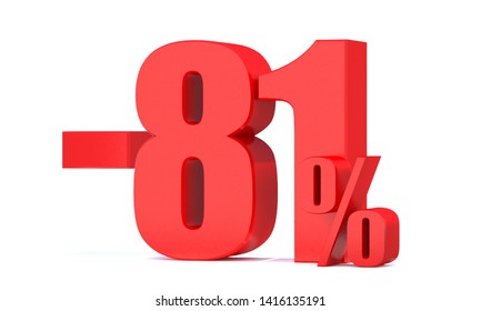 Minus 81 Percent Off 3d Sign Stock Illustration 1416135191 | Shutterstock