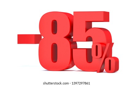 Minus 85 Percent Off 3d Sign Stock Illustration 1397297861