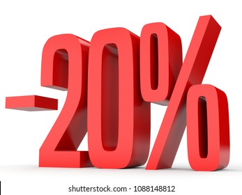 Minus Twenty Percent Discount 20 3d Stock Illustration 1088148812