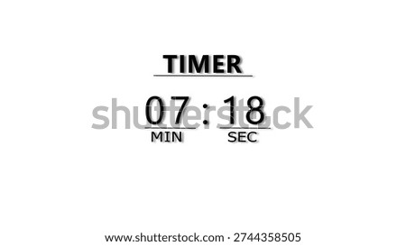 Minutes and Seconds Countdown Timer Illustration. Clock Timer Concept.