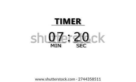 Minutes and Seconds Countdown Timer Illustration. Clock Timer Concept.