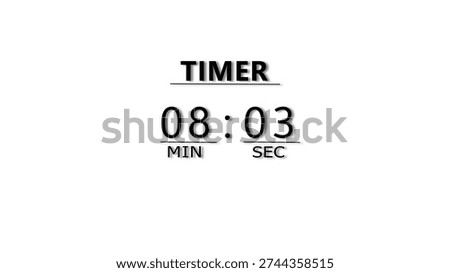 Minutes and Seconds Countdown Timer Illustration. Clock Timer Concept.