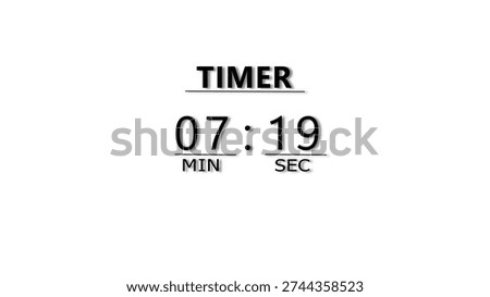 Minutes and Seconds Countdown Timer Illustration. Clock Timer Concept.