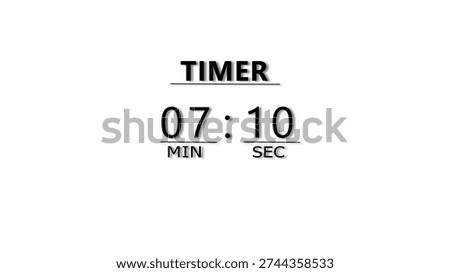 Minutes and Seconds Countdown Timer Illustration. Clock Timer Concept.