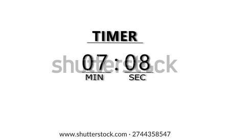 Minutes and Seconds Countdown Timer Illustration. Clock Timer Concept.
