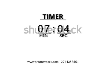 Minutes and Seconds Countdown Timer Illustration. Clock Timer Concept.