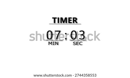 Minutes and Seconds Countdown Timer Illustration. Clock Timer Concept.