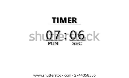 Minutes and Seconds Countdown Timer Illustration. Clock Timer Concept.