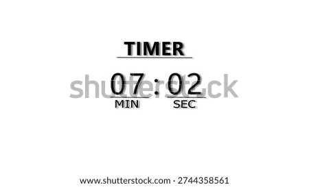 Minutes and Seconds Countdown Timer Illustration. Clock Timer Concept.