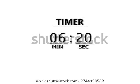 Minutes and Seconds Countdown Timer Illustration. Clock Timer Concept.