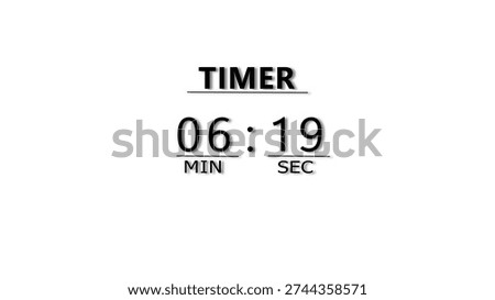 Minutes and Seconds Countdown Timer Illustration. Clock Timer Concept.