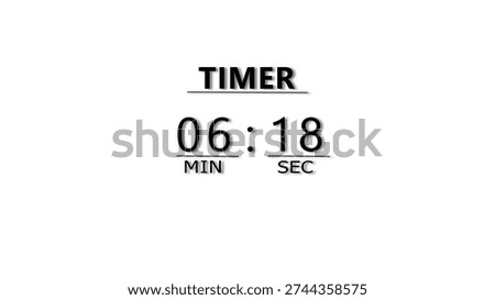 Minutes and Seconds Countdown Timer Illustration. Clock Timer Concept.