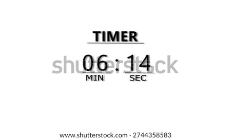 Minutes and Seconds Countdown Timer Illustration. Clock Timer Concept.