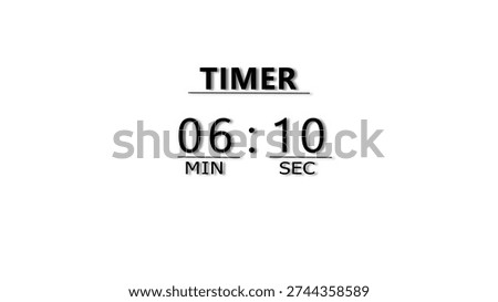 Minutes and Seconds Countdown Timer Illustration. Clock Timer Concept.