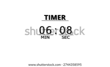 Minutes and Seconds Countdown Timer Illustration. Clock Timer Concept.