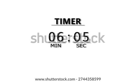 Minutes and Seconds Countdown Timer Illustration. Clock Timer Concept.